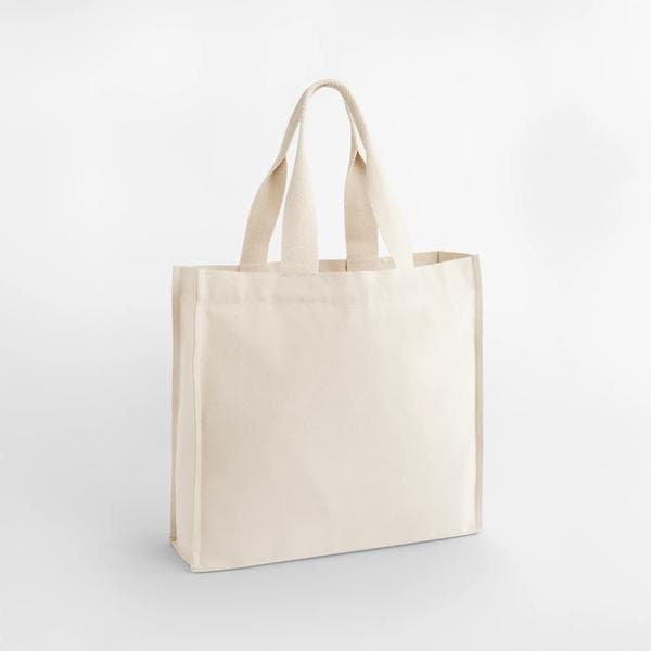 Chevron Handle Shopper i natural