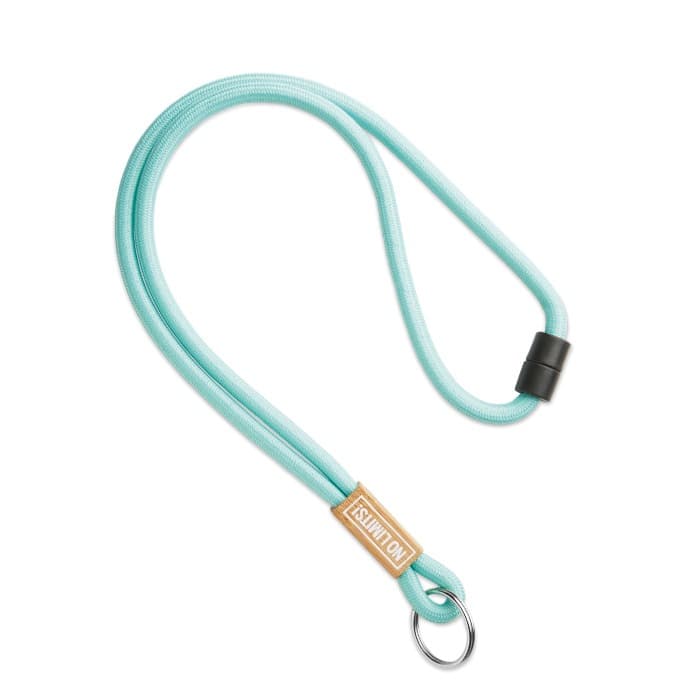 Logoband av polyestersnöre med bambuplatta