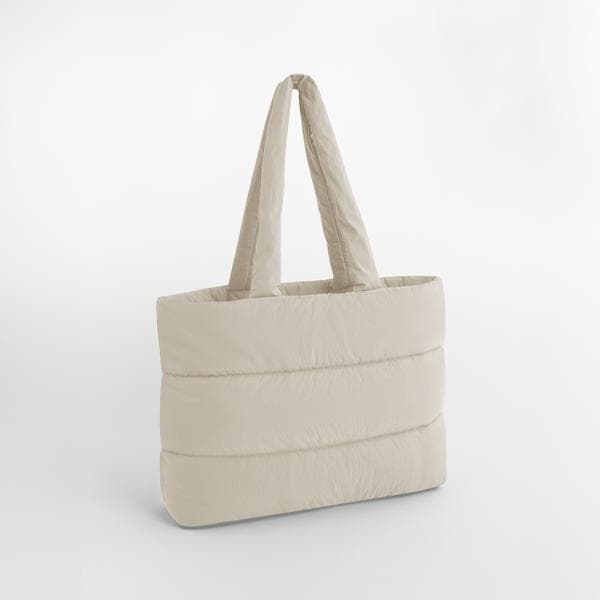 Quilted Tote Bag i natural stone
