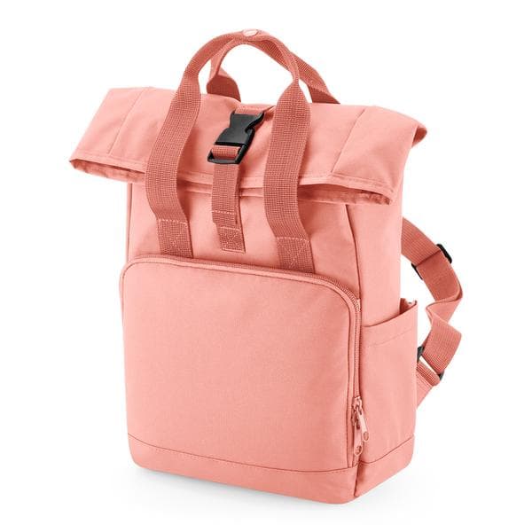 Recycled Mini Twin Handle Roll-Top Backpack i blush