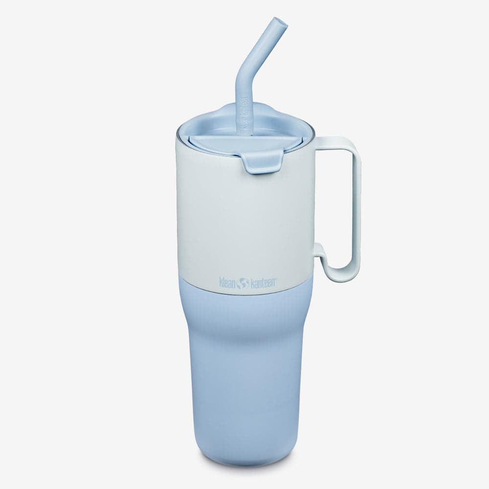 Klean Kanteen Rise Tumbler 1064ml med flip-lock och sugrör i ice blue
