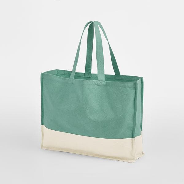 Organic Contrast Shopper i sage green/natural