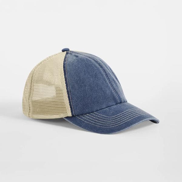6 Panel Vintage Trucker i vintage denim/stone