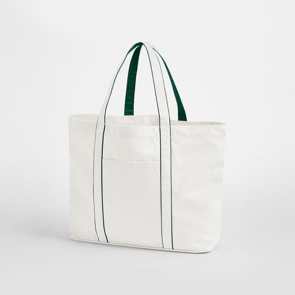 Courtside Large Tote i soft white/bottle green