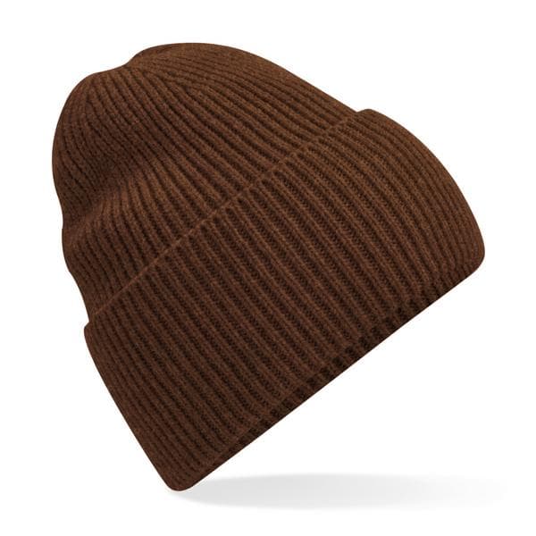 Oversized Cuffed Beanie i walnut