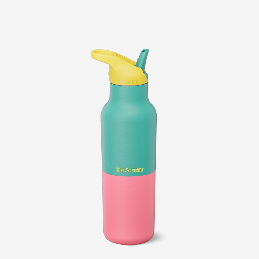 Klean Kanteen Rise Classic 473ml med Flip Seal Sportkork och sugrör i turquoise kaleidoscope