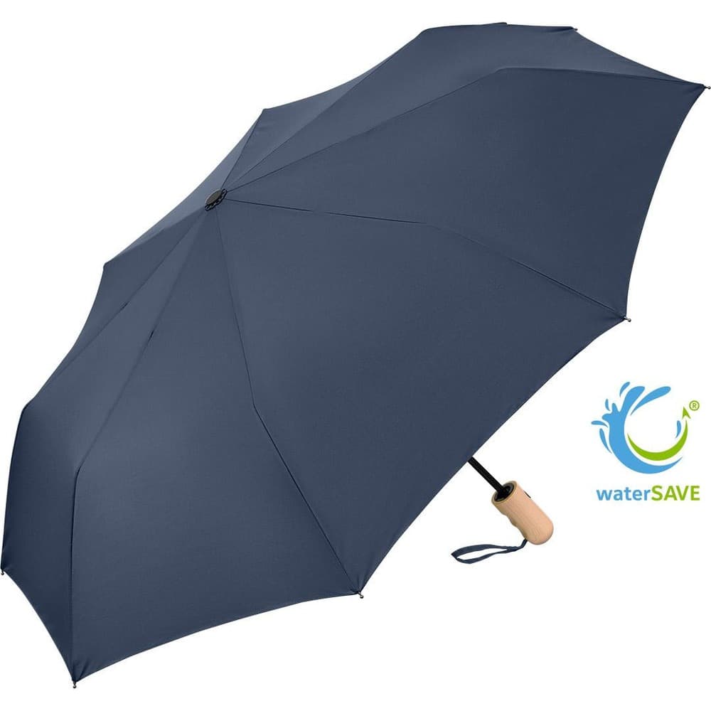 Kompaktparaply ÖkoBrella i marinblå watersave